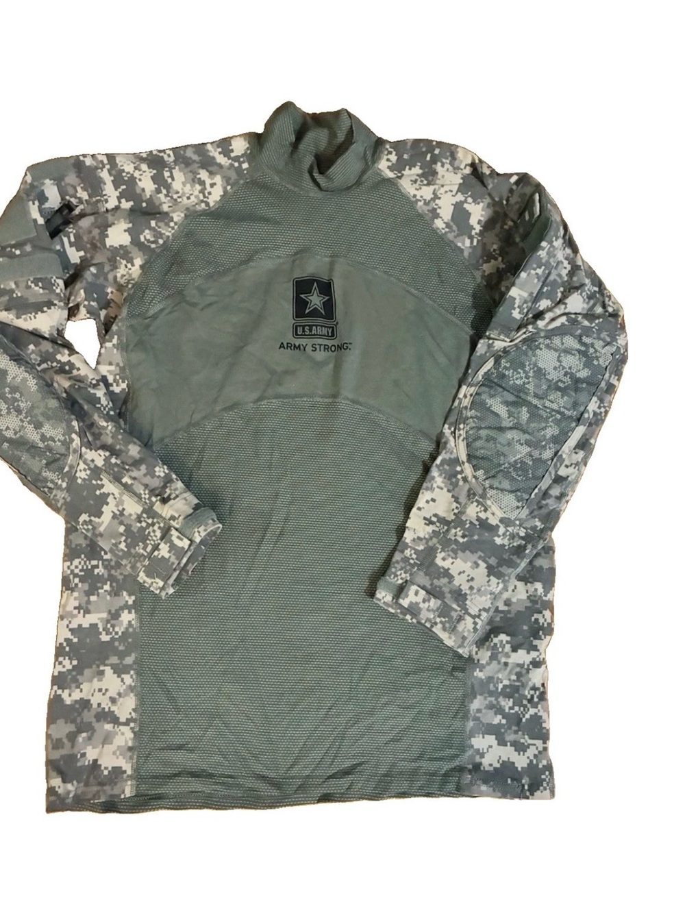 Massif Men’s Combat Shirt 2XL Gray Digital Camouflage “Army Strong”